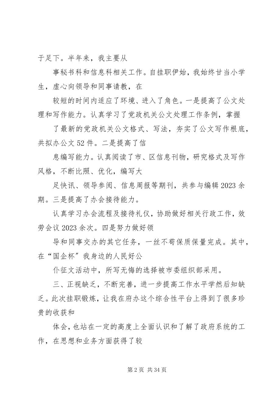 2023年区政府办公室挂职锻炼工作总结.docx_第2页