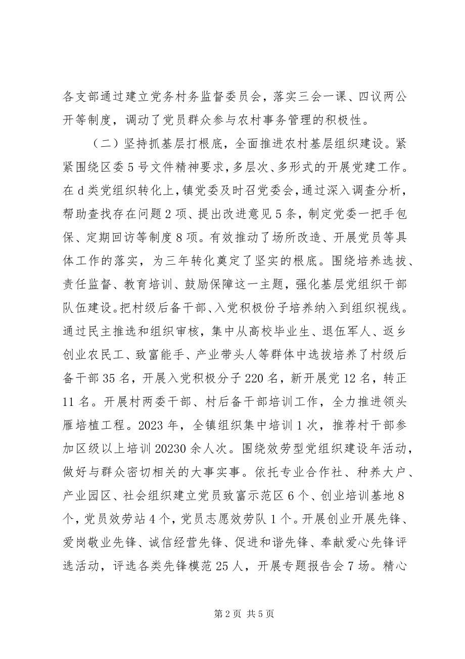 2023年镇委书记履行党建工作责任述职报告.docx_第2页