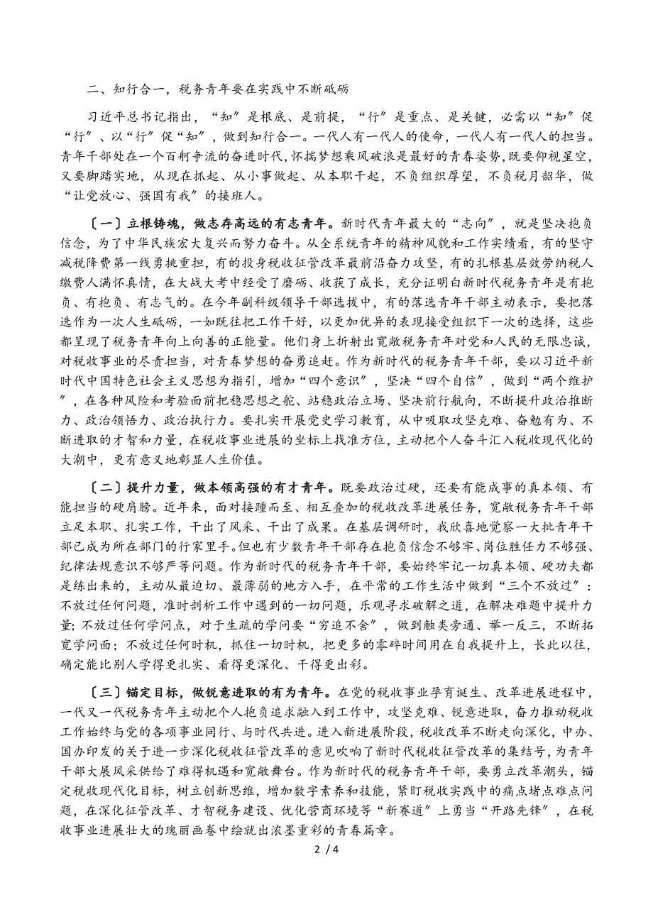 2023年市税务局青年干部座谈会讲话.doc_第2页