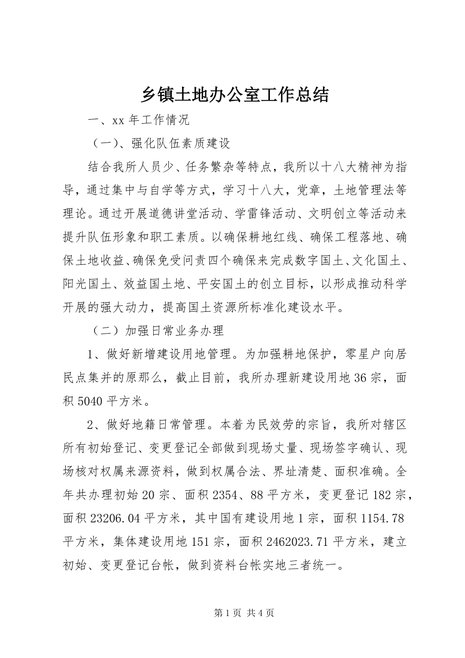 2023年乡镇土地办公室工作总结.docx_第1页