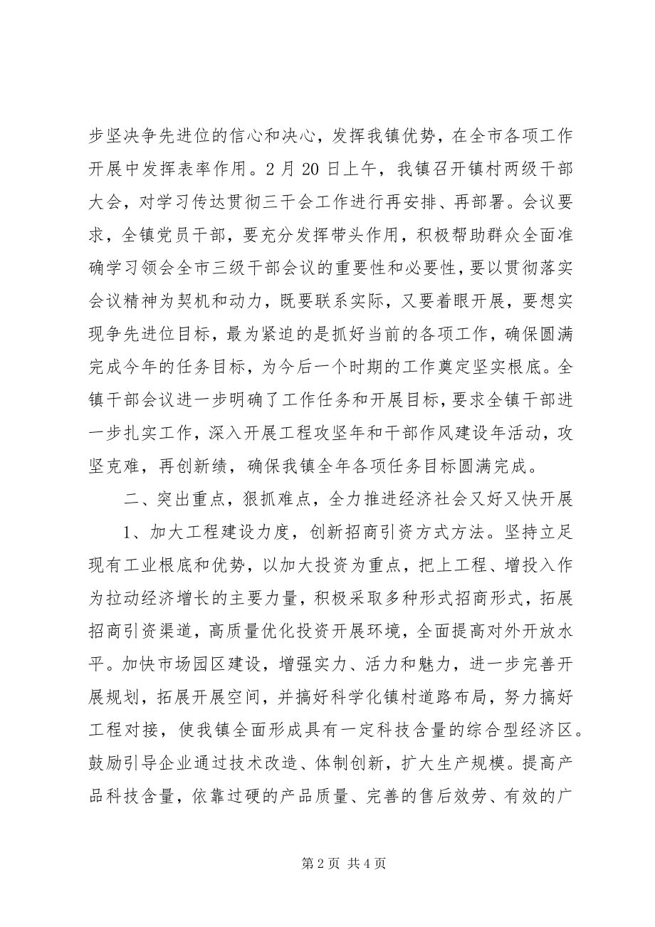 2023年乡镇贯彻落实全市三级干部会议精神的情况汇报7.docx_第2页