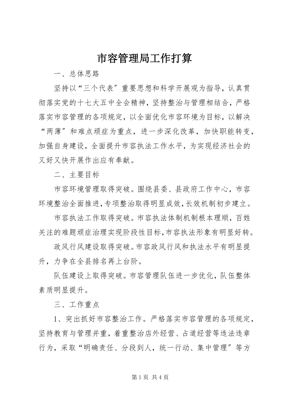 2023年市容管理局工作打算.docx_第1页