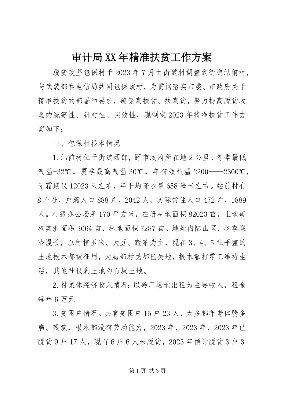 2023年审计局精准扶贫工作计划.docx_第1页