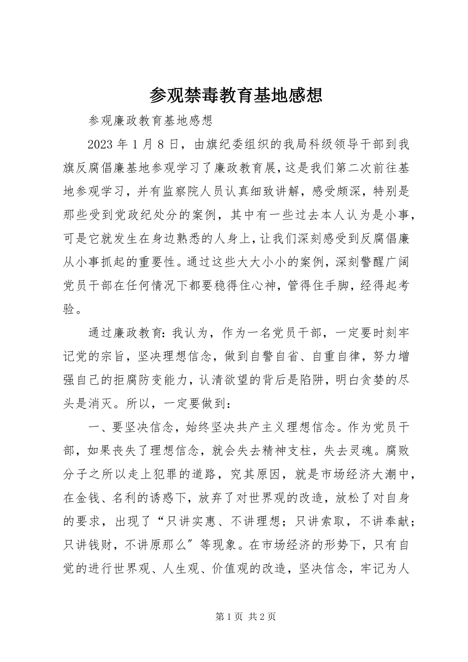 2023年参观禁毒教育基地感想新编.docx_第1页