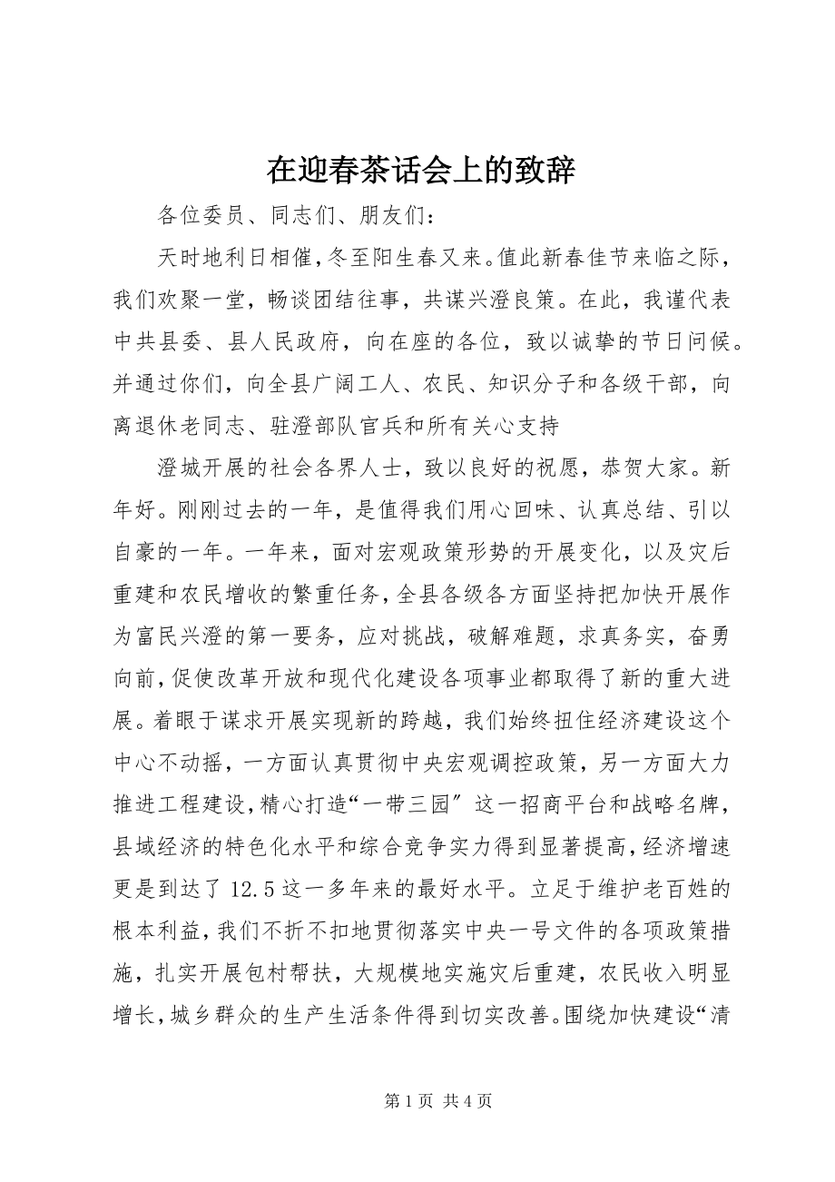 2023年在迎春茶话会上的致辞.docx_第1页