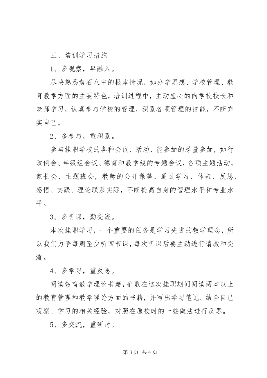 2023年校长个人挂职培训行动研究方案大全.docx_第3页