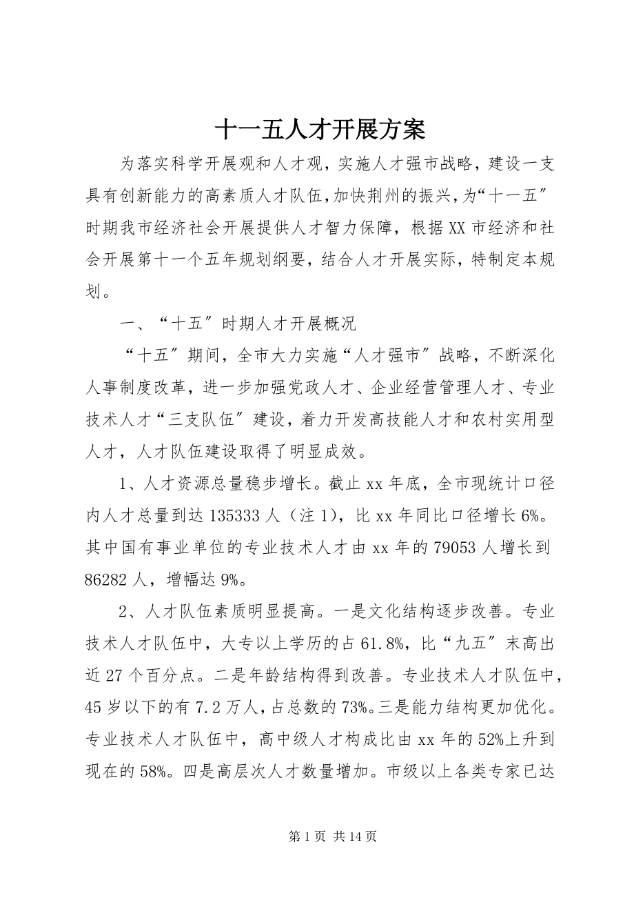 2023年十一五人才发展计划.docx_第1页