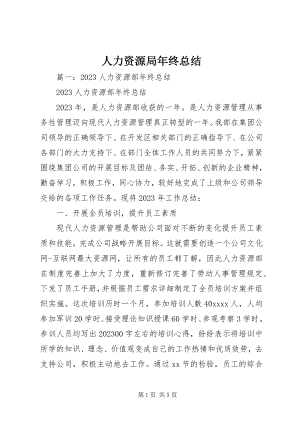 2023年人力资源局年终总结.docx