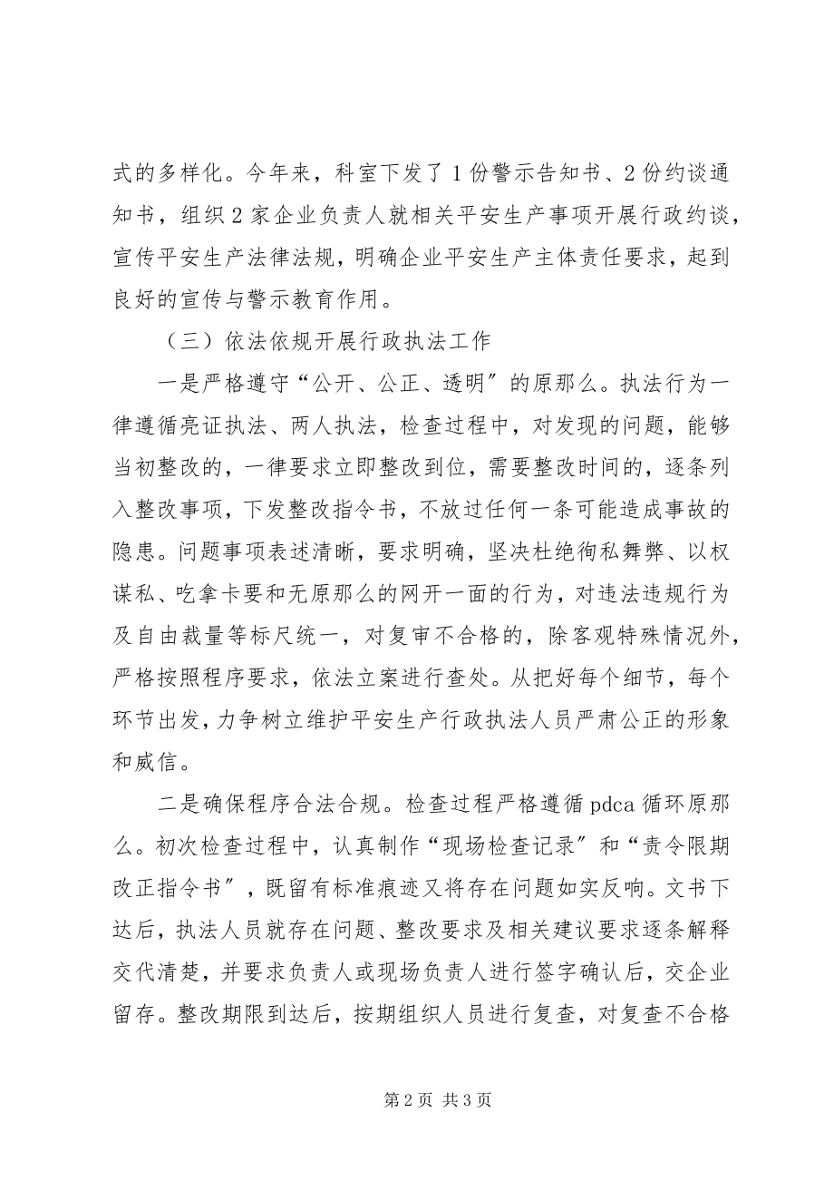 2023年行业企业安全生产行政执法工作总结.docx_第2页