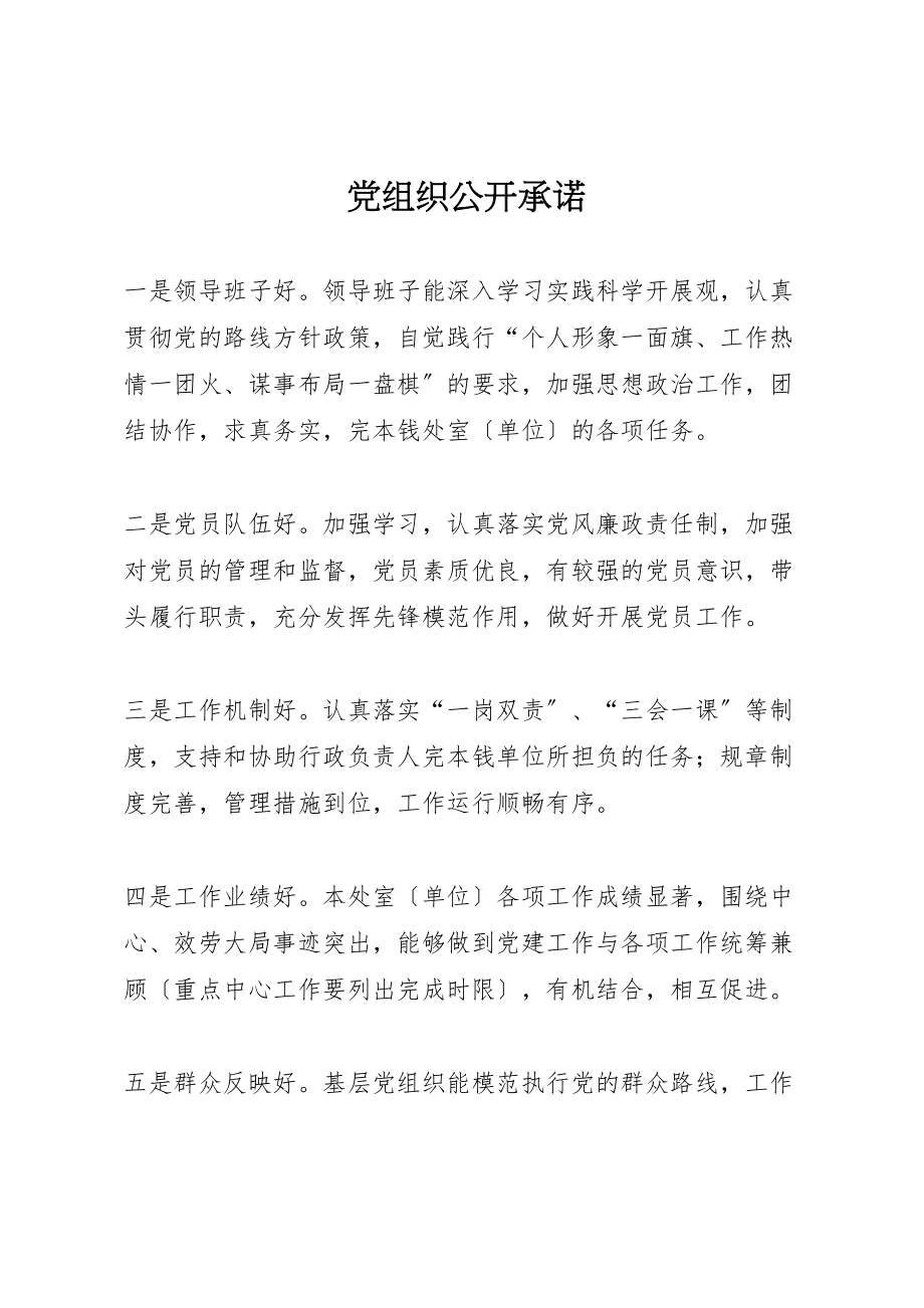 2023年党组织公开承诺.doc_第1页