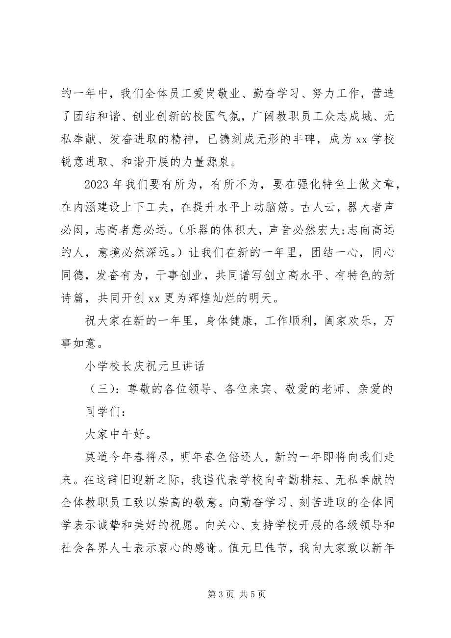 2023年学校长庆祝元旦致辞.docx_第3页