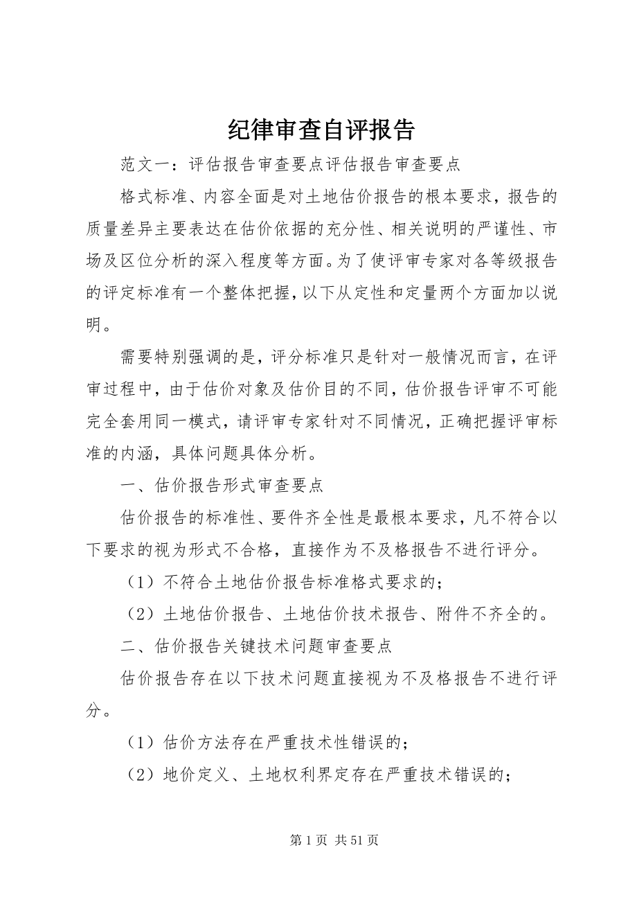 2023年纪律审查自评报告.docx_第1页