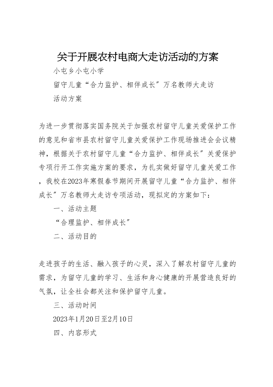 2023年关于开展农村电商大走访活动的方案 2.doc_第1页