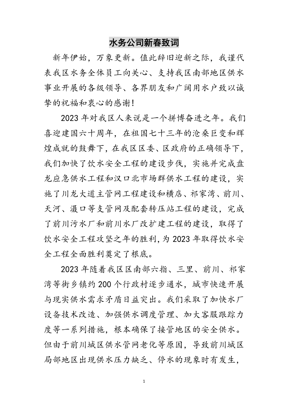 2023年水务公司新春致词范文.doc_第1页