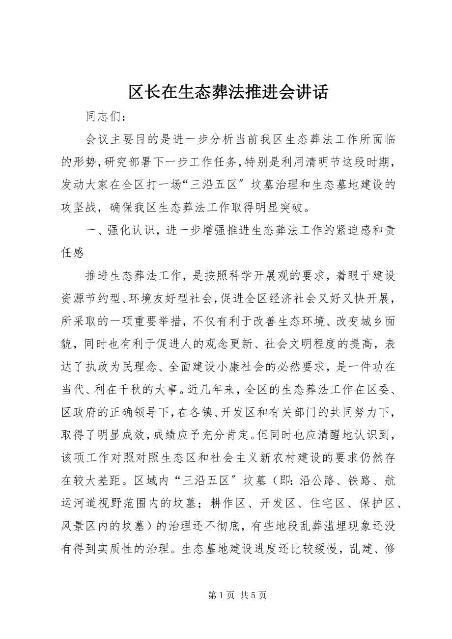 2023年区长在生态葬法推进会致辞.docx_第1页