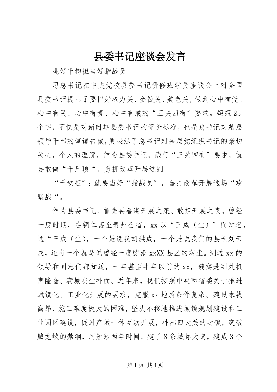 2023年县委书记座谈会讲话.docx_第1页