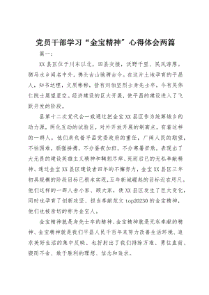 2023年党员干部学习“金宝精神”心得体会两篇.docx