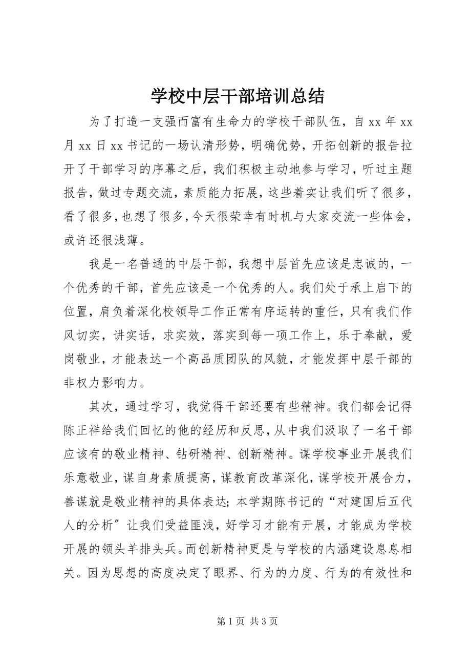 2023年学校中层干部培训总结.docx_第1页