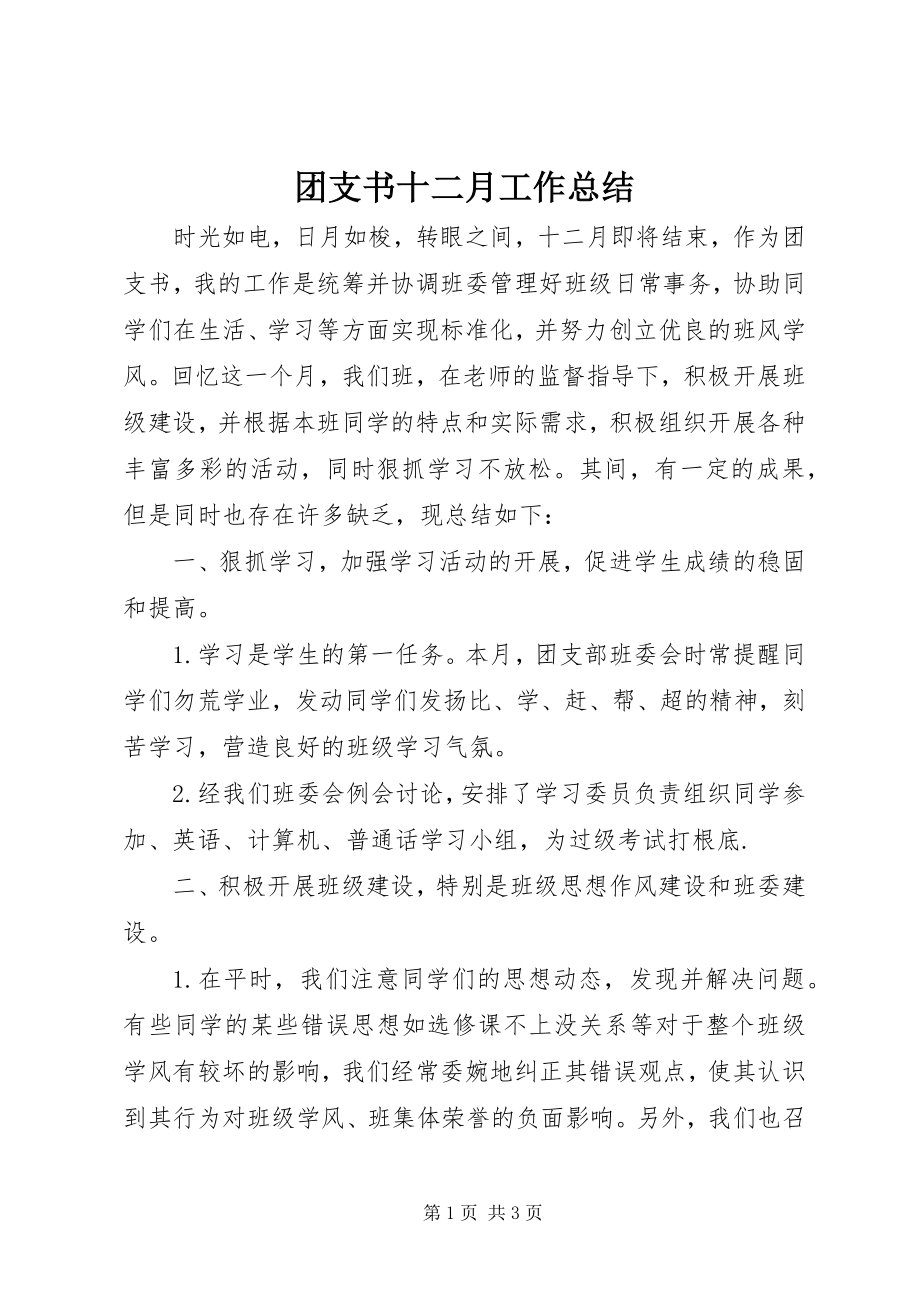 2023年团支书十二月工作总结.docx_第1页