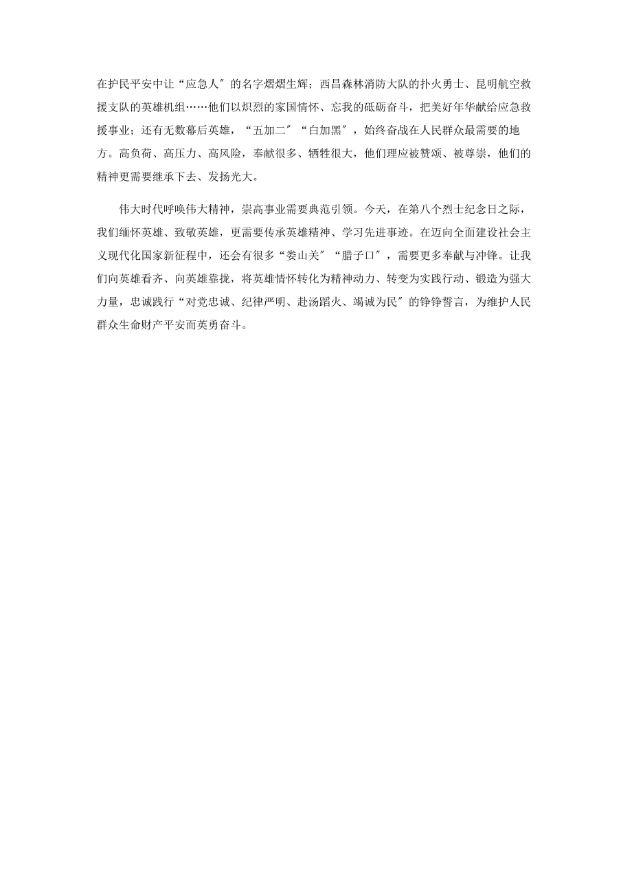 2023年烈士纪念日心得体会传承英雄精神学习先进事迹.docx_第2页