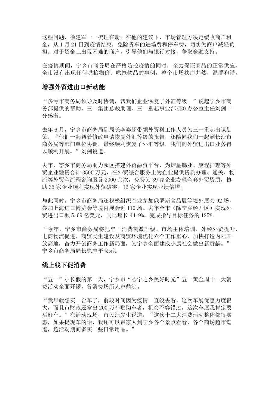 2023年湖南宁乡力促消费稳外贸商贸经济迸活力.doc_第2页