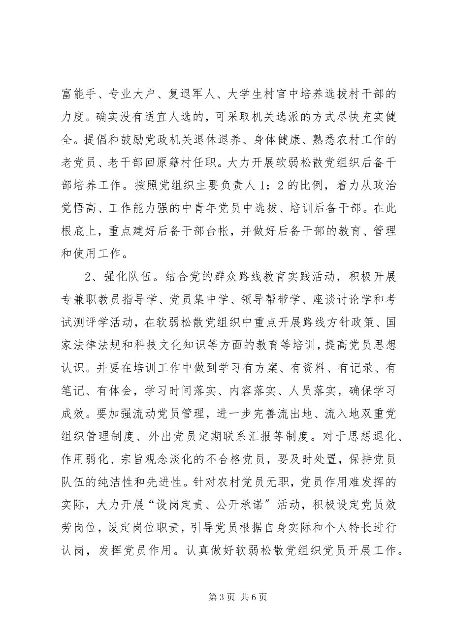 2023年乡镇集中整顿后进村党组织实施方案.docx_第3页