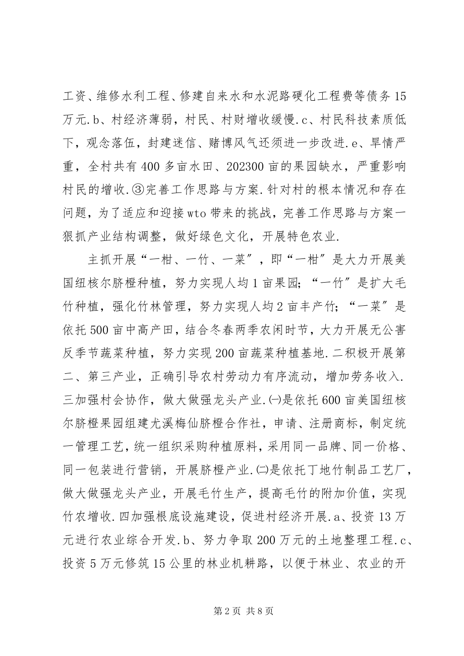 2023年下派任村党支部书记的乡镇干部驻村工作总结2.docx_第2页