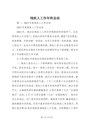 2023年残疾人工作年终总结新编.docx