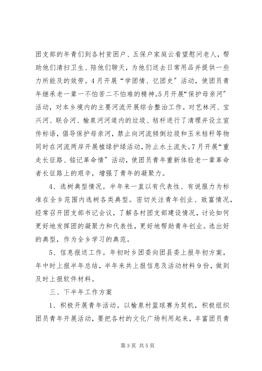 2023年乡镇共青团工作上半年总结及下半年计划.docx_第3页