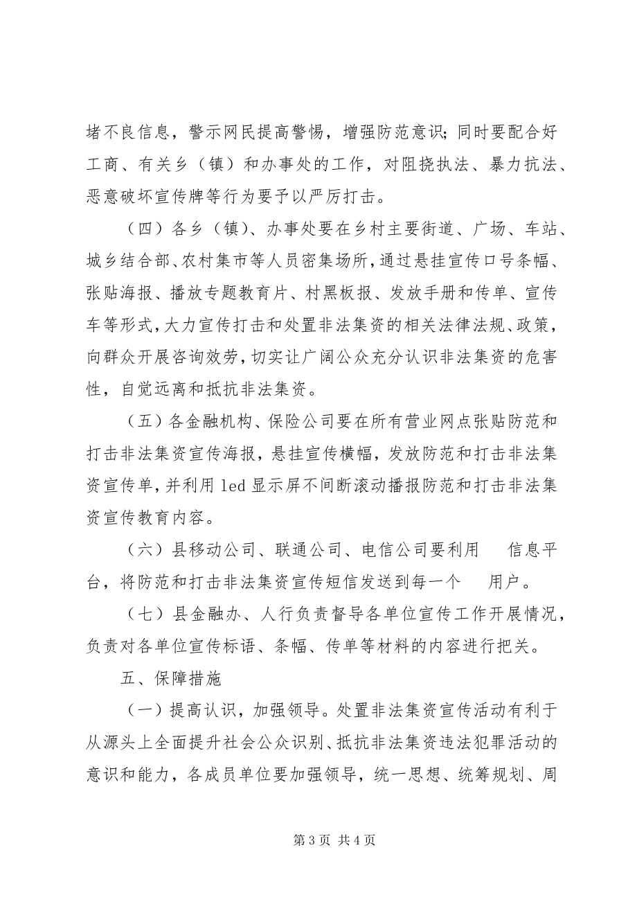 2023年打击非法集资宣传月活动方案.docx_第3页