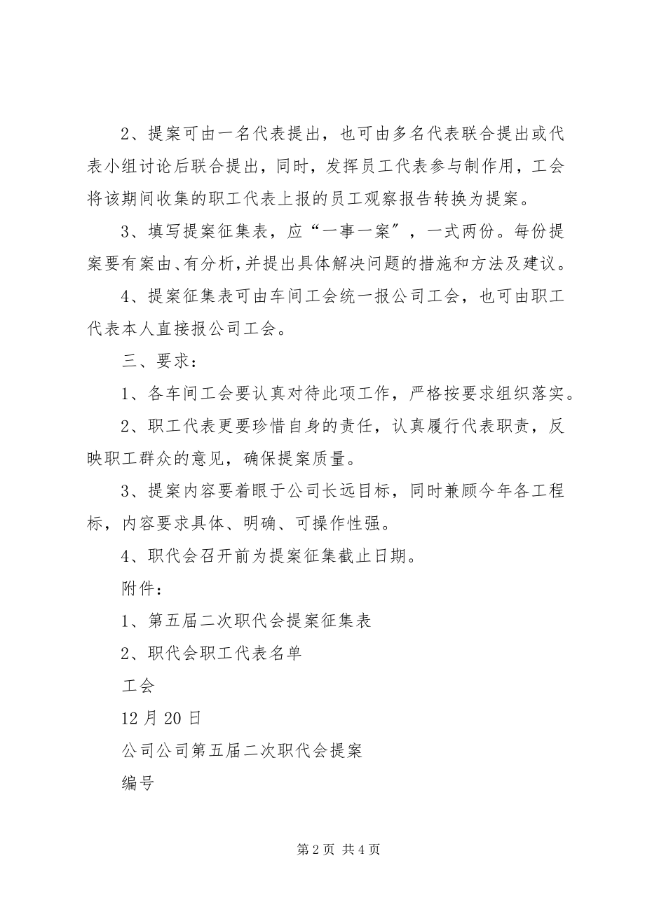 2023年公司职工代表大会代表提案征集工作计划.docx_第2页