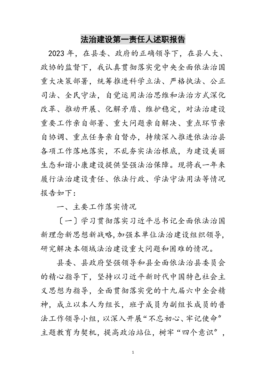 2023年法治建设第一责任人述职报告范文.doc_第1页