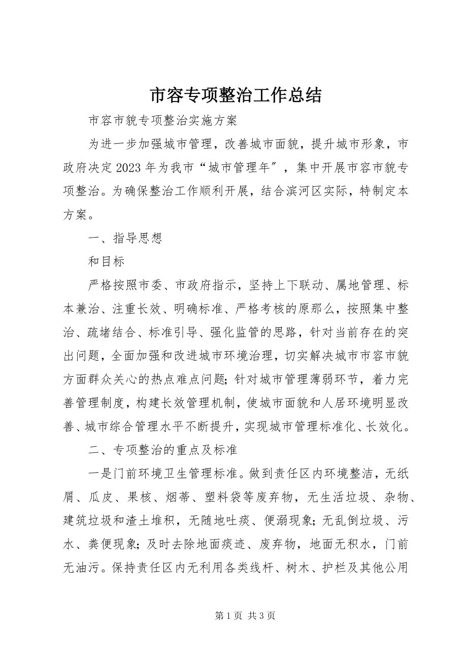 2023年市容专项整治工作总结.docx_第1页