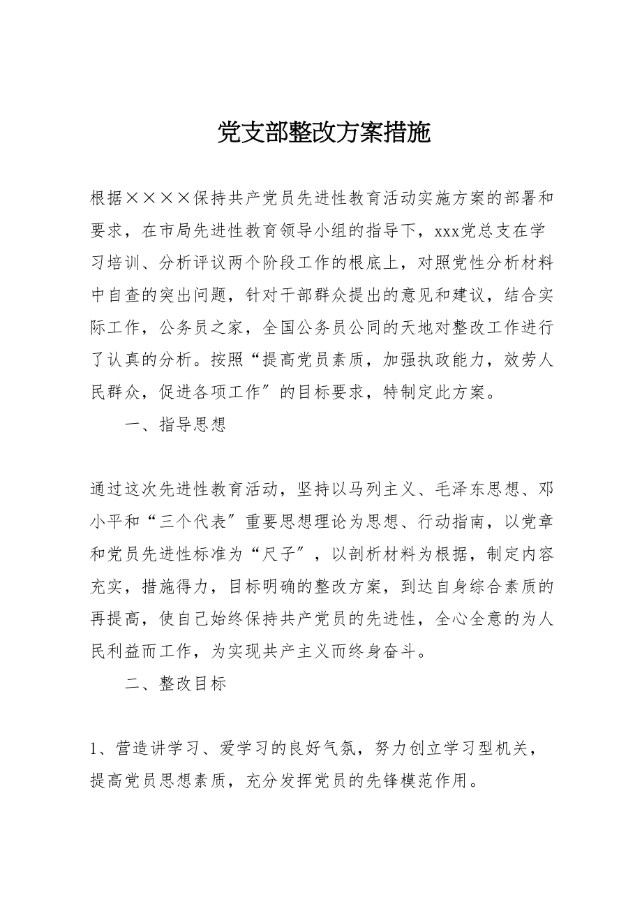 2023年党支部整改方案措施.doc_第1页