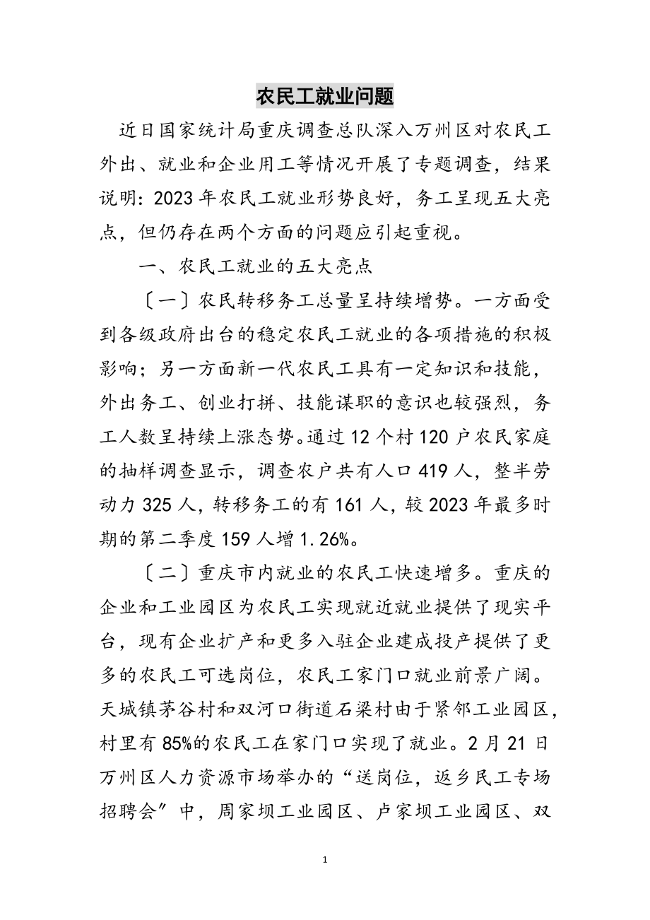 2023年农民工就业问题范文.doc_第1页