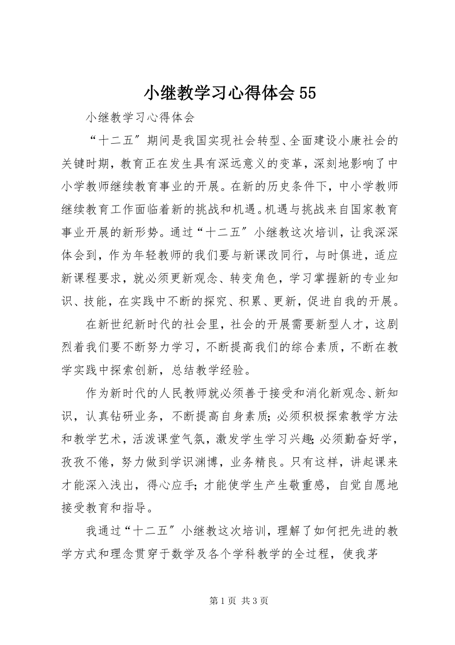 2023年小继教学习心得体会55.docx_第1页