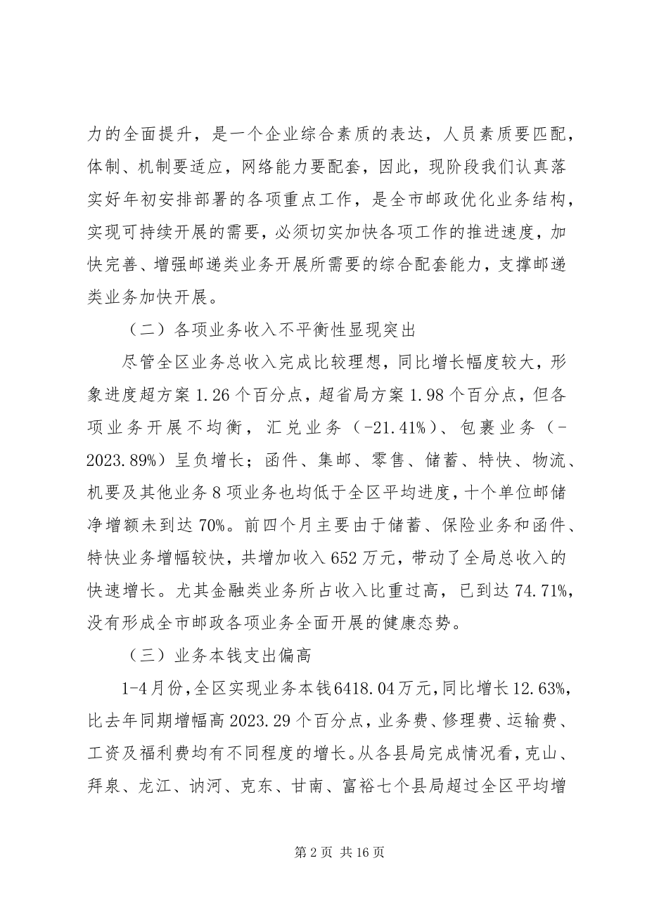 2023年在全市邮政经营工作座谈会上的致辞.docx_第2页