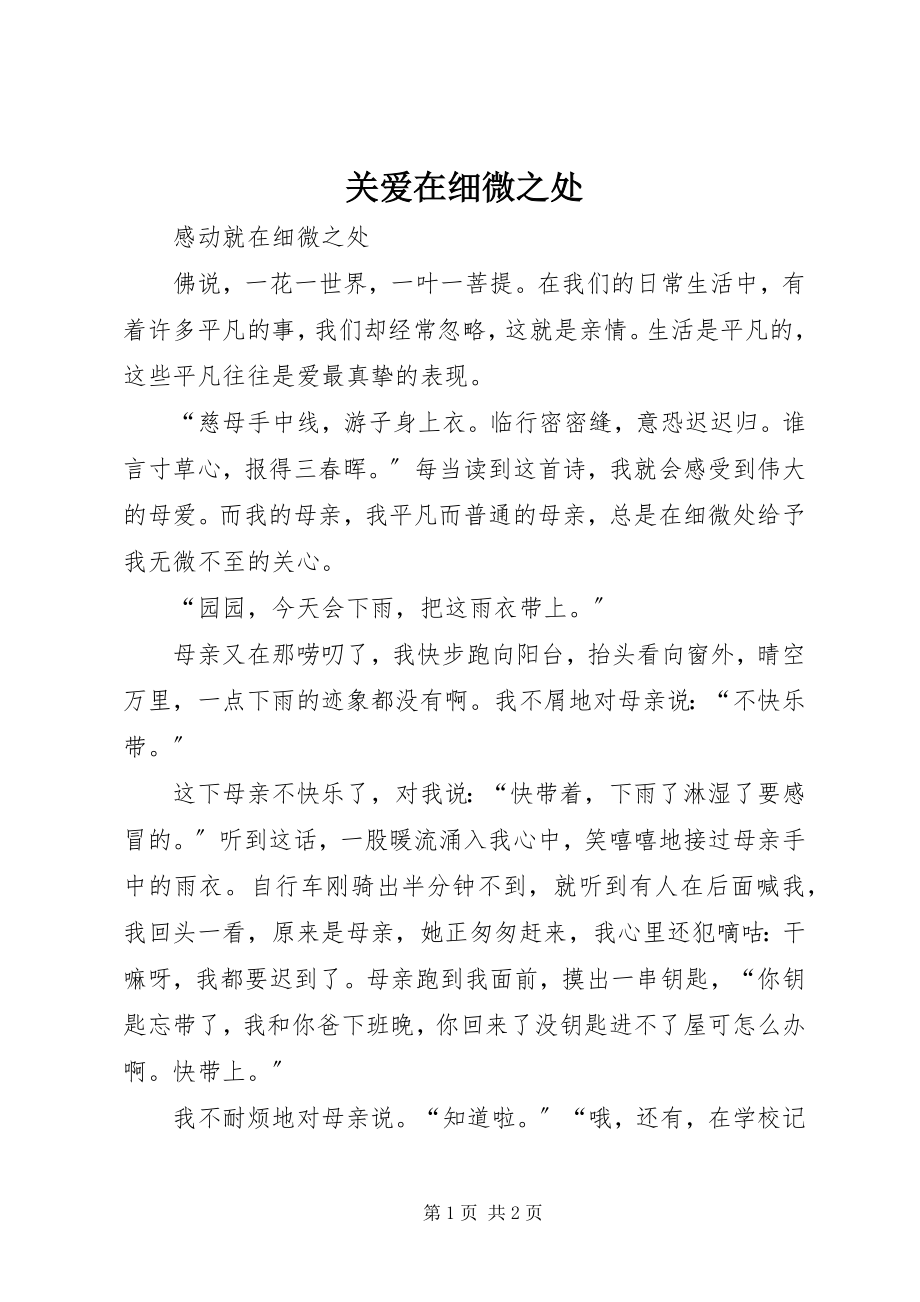 2023年关爱在细微之处.docx_第1页