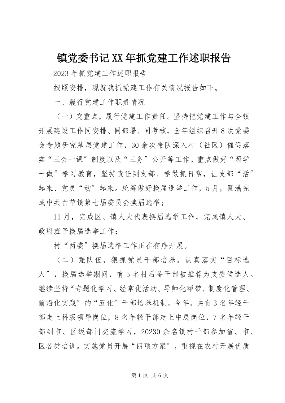 2023年镇党委书记抓党建工作述职报告2.docx_第1页