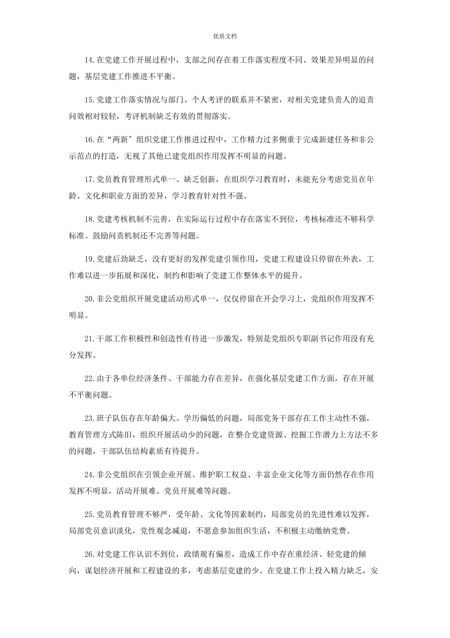 2023年党建工作问题清单100例.docx_第2页