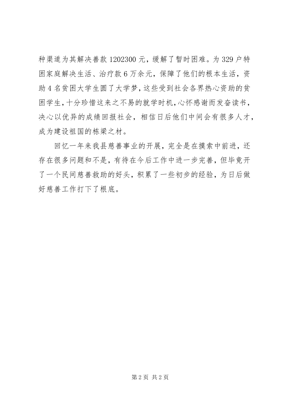 2023年县民政局慈善年终工作总结.docx_第2页