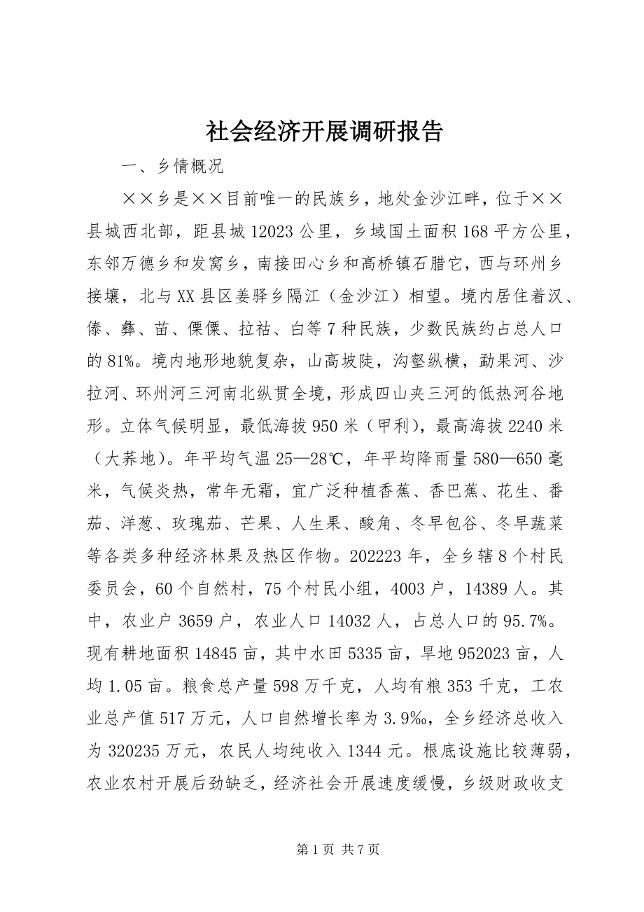 2023年社会经济发展调研报告.docx_第1页