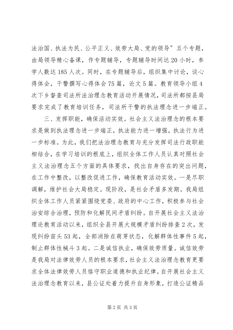 2023年司法局社会主义法治理念教育活动开展情况总结.docx_第2页