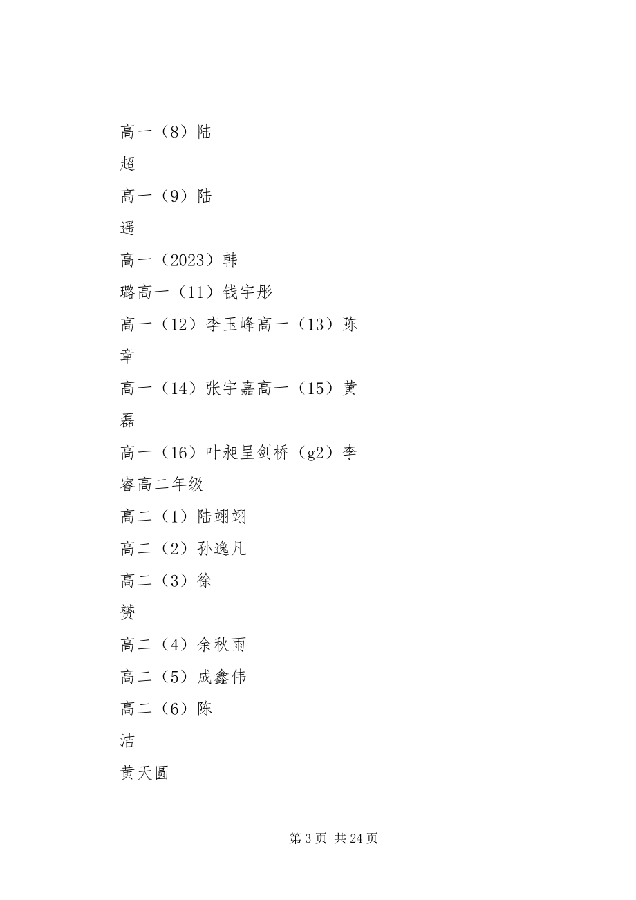 2023年表彰某年某年学年度先进团组织、优秀团干部、优秀....docx_第3页