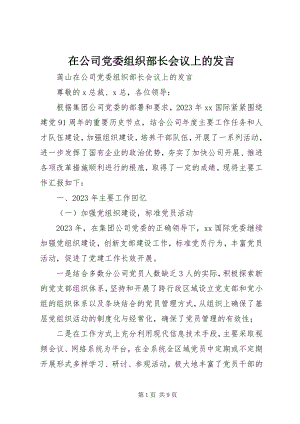 2023年在公司党委组织部长会议上的讲话.docx