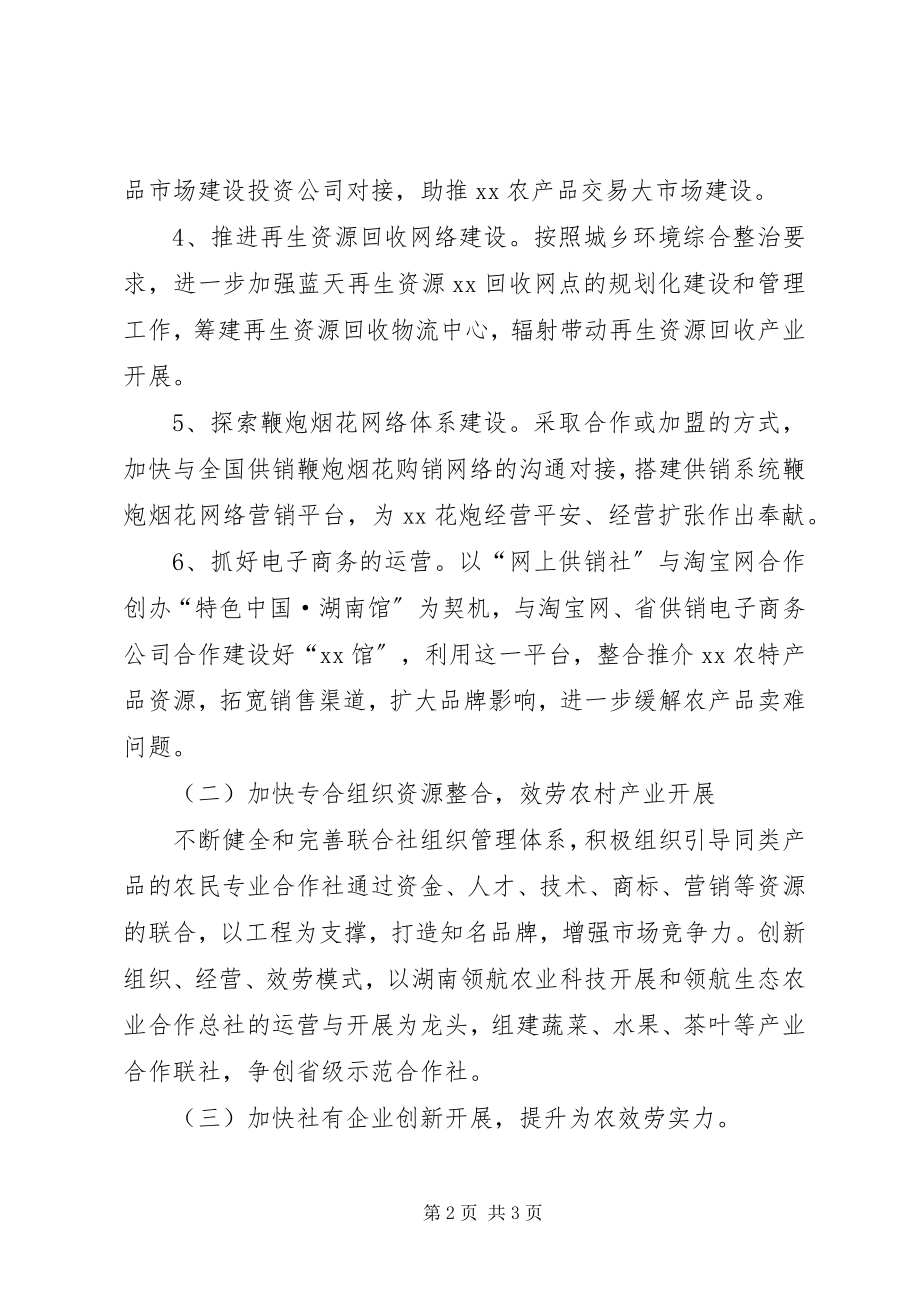 2023年市供销合作总社工作计划.docx_第2页