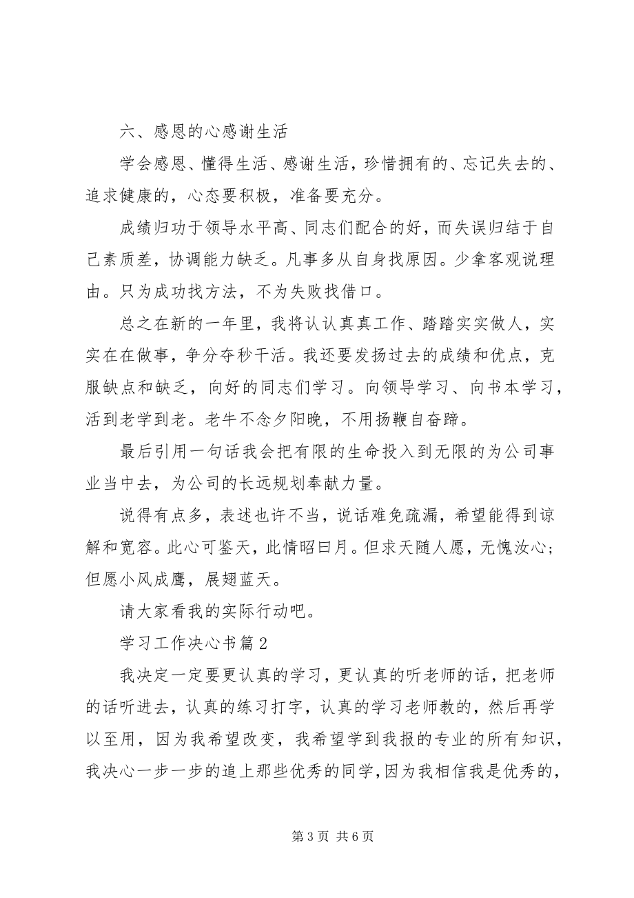 2023年学习工作决心书.docx_第3页