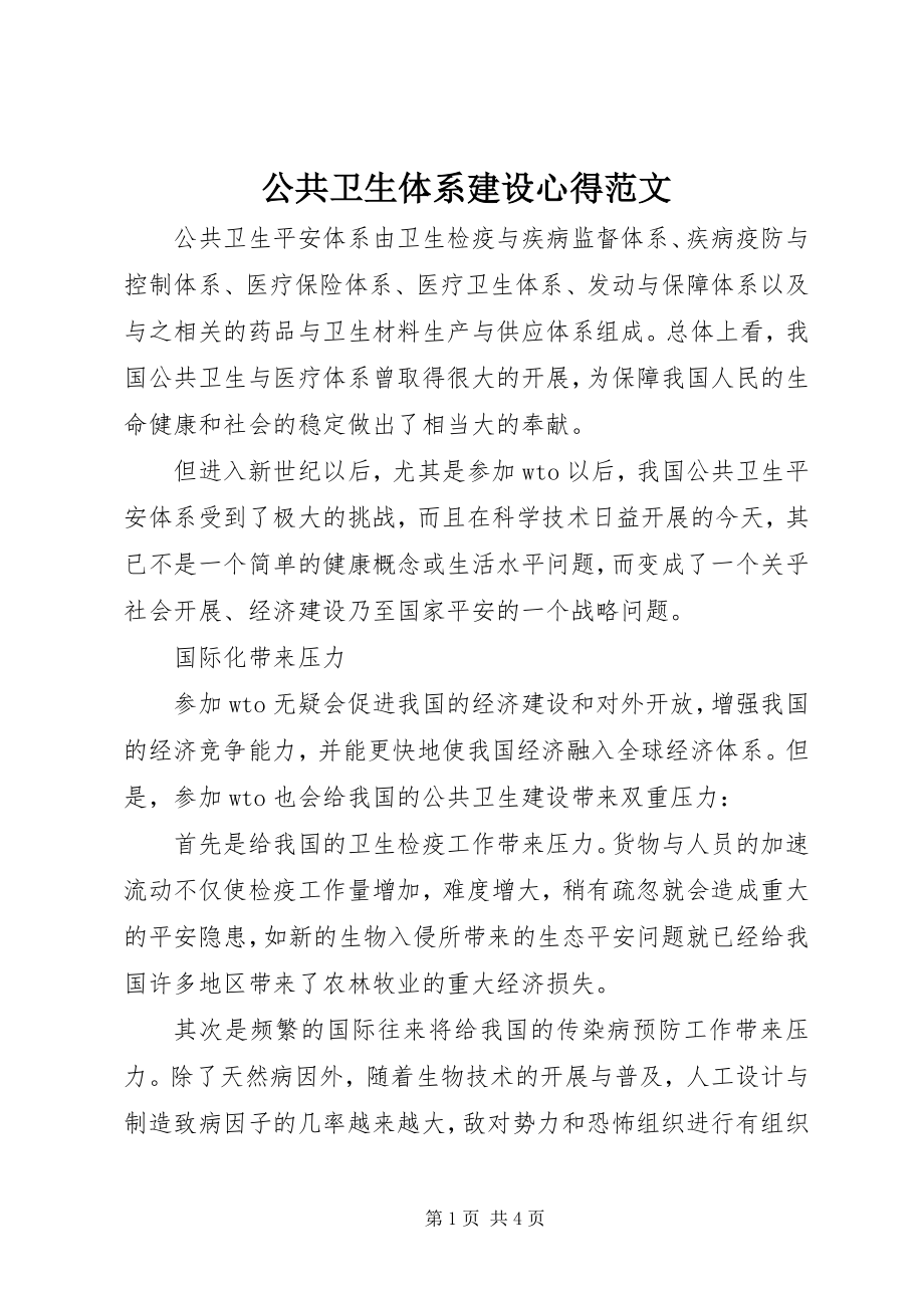 2023年公共卫生体系建设心得.docx_第1页