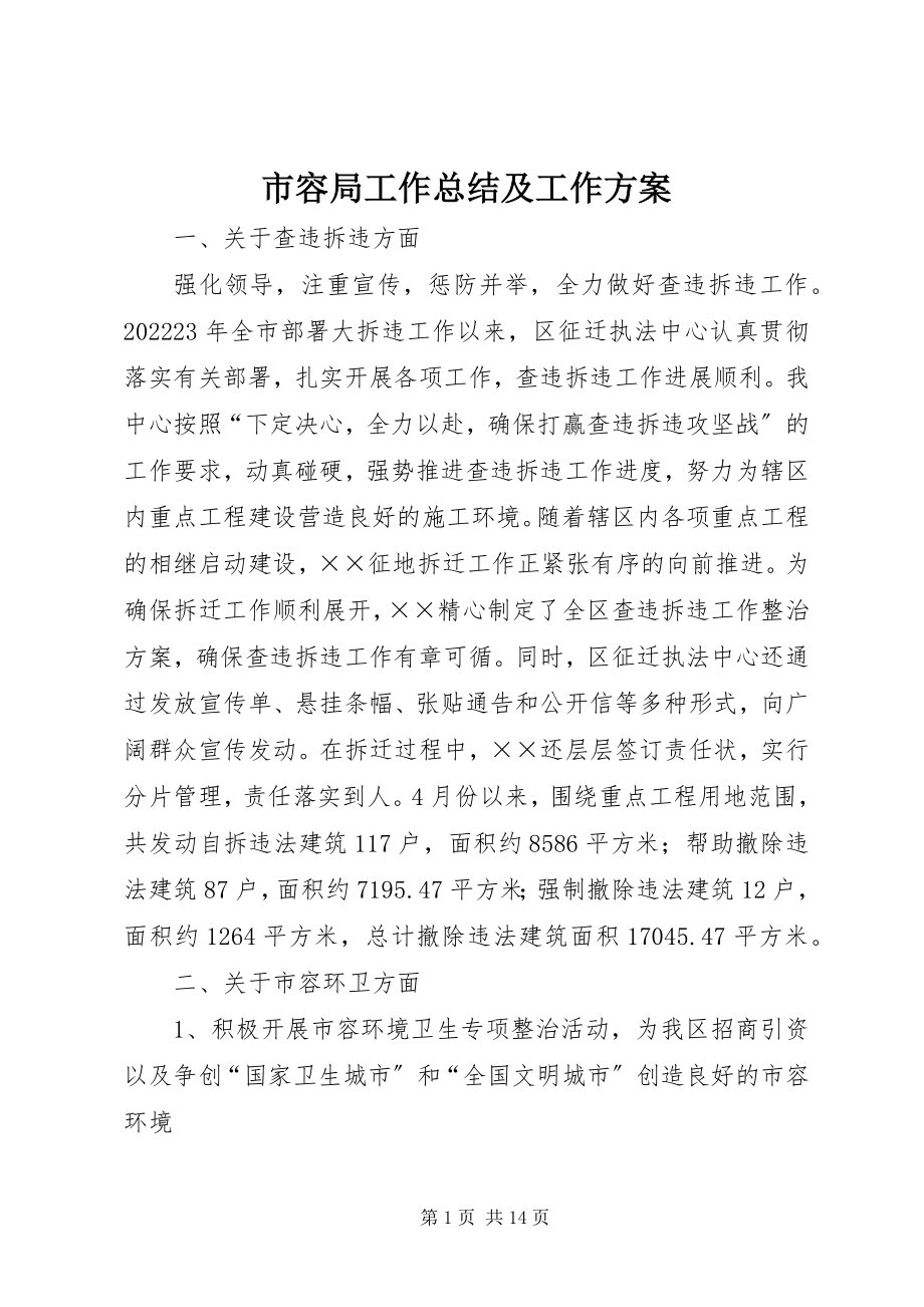 2023年市容局工作总结及工作计划.docx_第1页