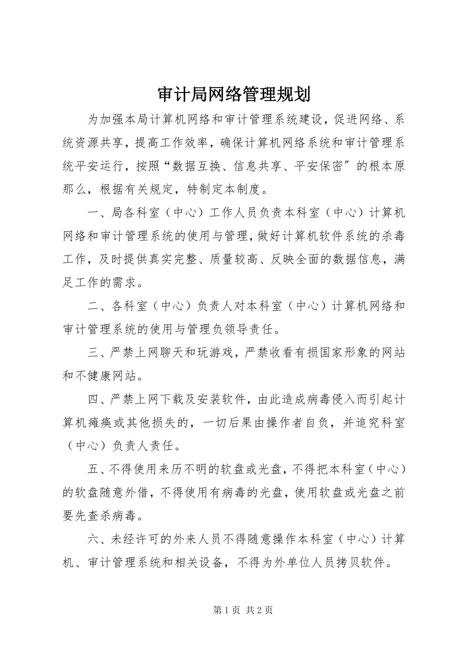 2023年审计局网络管理规划.docx_第1页